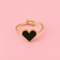 Anillo corazón negro
