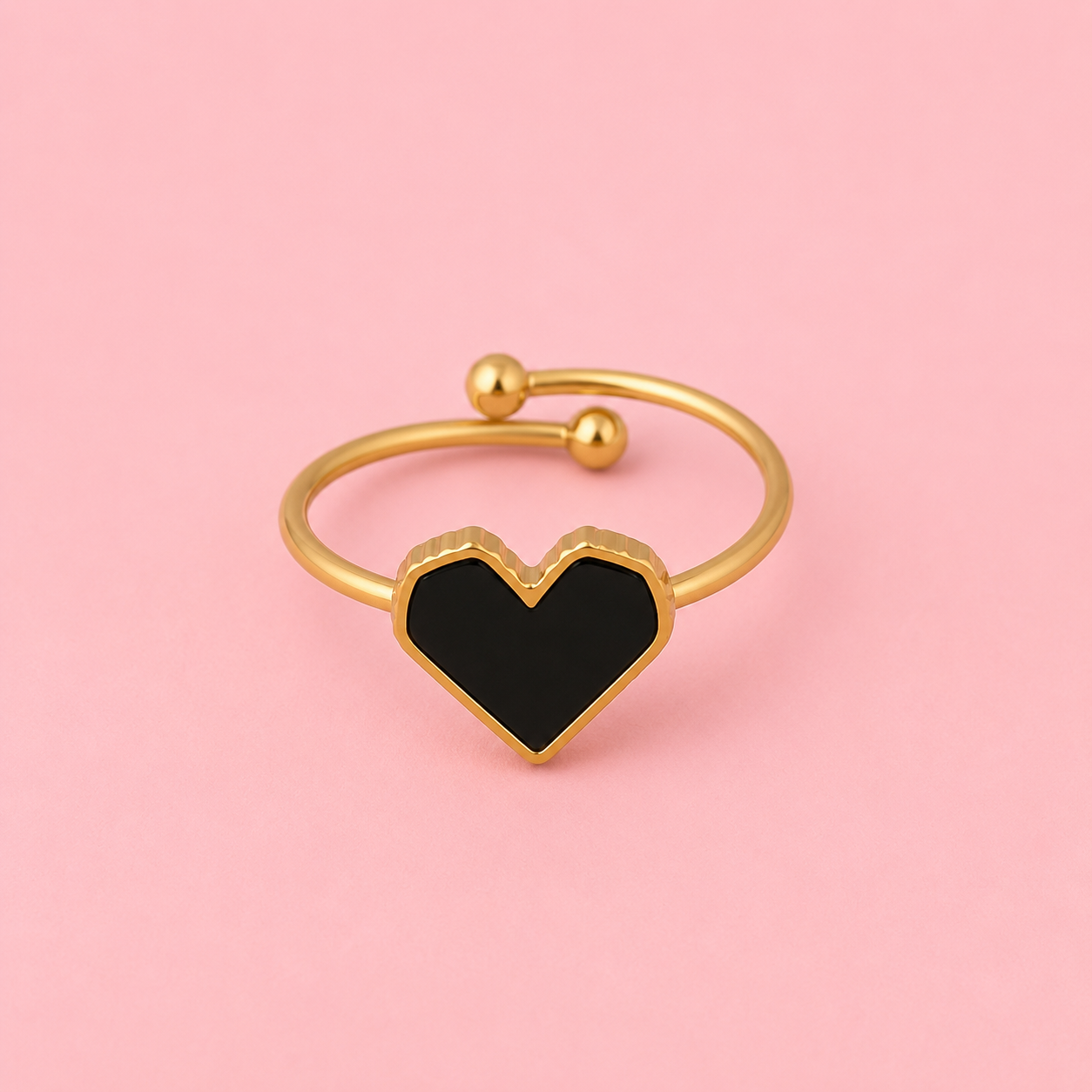 Anillo corazón negro